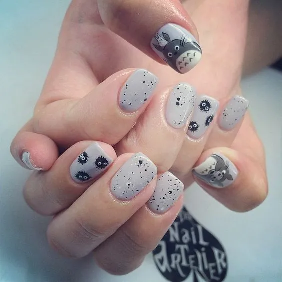 Mẫu nail hoạt hình tôn da