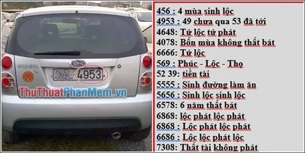 cách dịch biển số xe