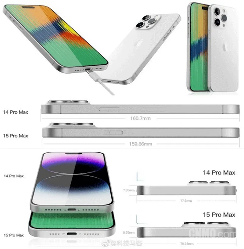 So sánh kích thước iPhone 15 Pro Max và iPhone 14 Pro Max