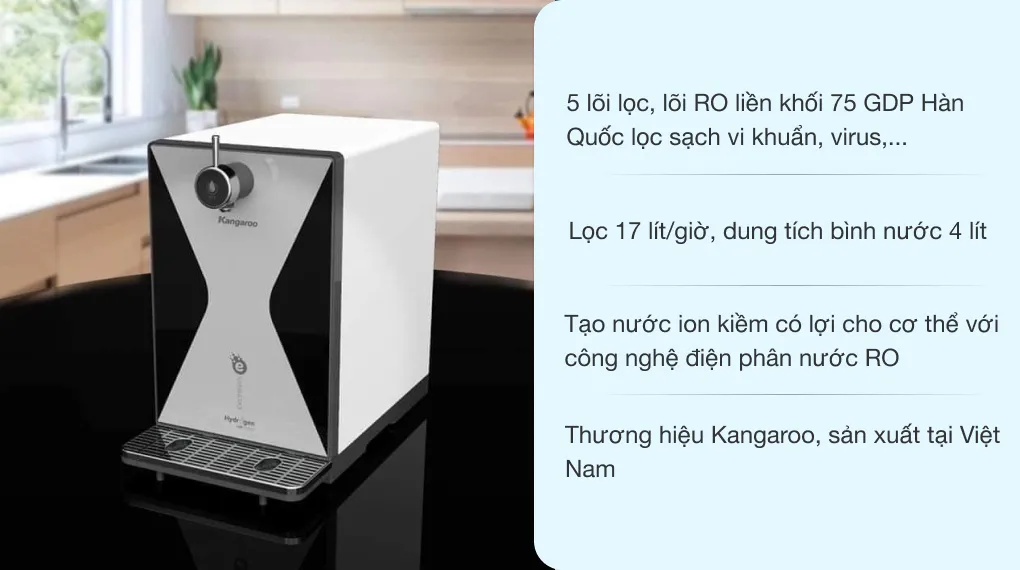 Máy lọc nước RO hydrogen ion kiềm Kangaroo KG100MED 5 lõi 