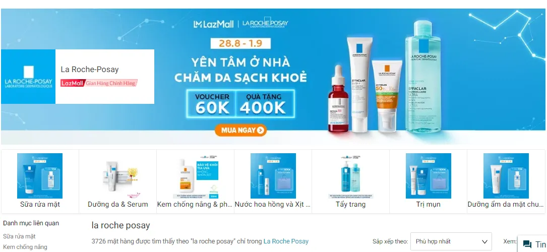 Cửa hàng mỹ phẩm nổi tiếng trên Lazada